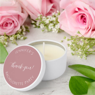 Dusty Rose Bachelorette Party Thank You Mini Candle Favors