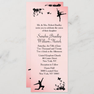 Dusty Rose Ballet Dance Wedding Invitation