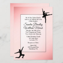 Dusty Rose Ballet Dance Wedding Invitation