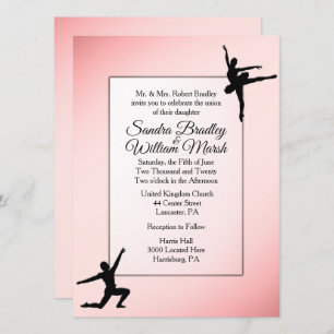 Dusty Rose Ballet Dance Wedding Invitation