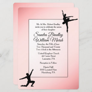 Dusty Rose Ballet Dance Wedding Invitation