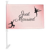 Dusty Rose  Ballet Just Married Car Flag