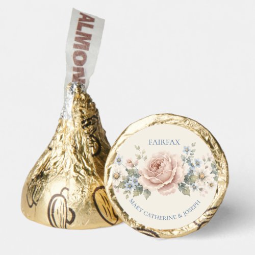 Dusty Rose Blue Floral Wedding Hershey®'s Kisses®