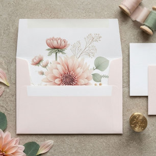 Dusty Rose Blush FloralWedding Baby Birthday Envelope