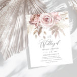 Dusty Rose & Blush Flowers On a Budget Wedding<br><div class="desc">Dusty Rose & Blush Flowers On a Budget Wedding Invitation</div>