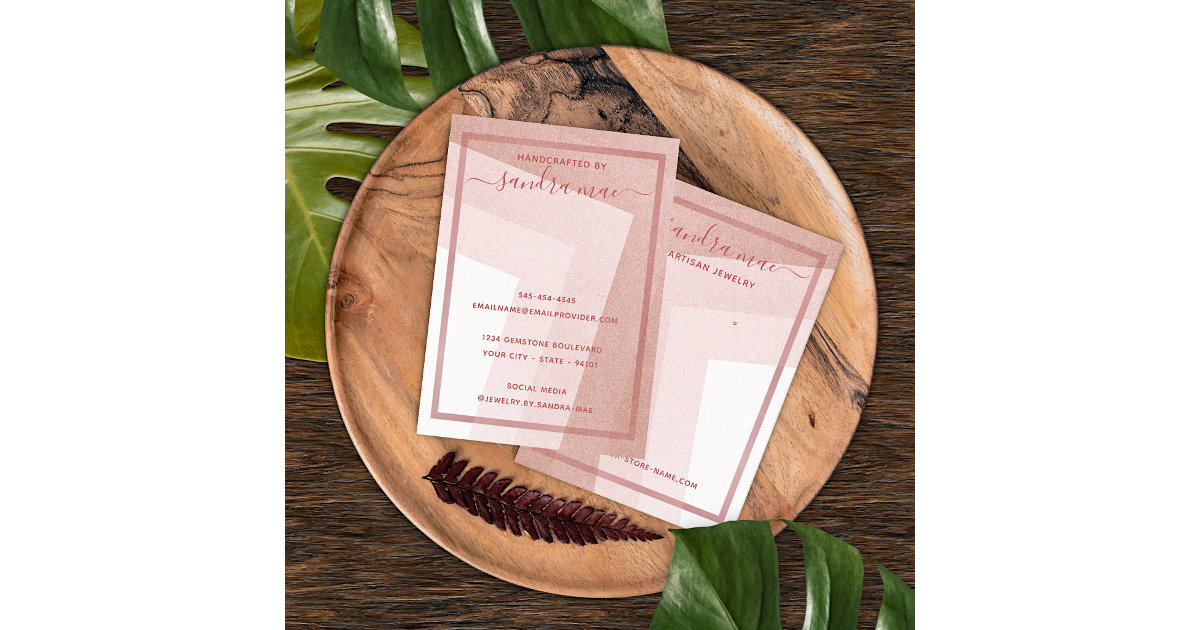 Blush Pink Arch Business Earring Display Card