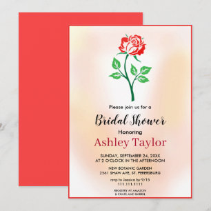 Dusty rose blush pink chic floral Bridal Shower Invitation