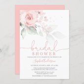 Dusty Rose Blush Pink Floral Bridal Shower Invitation (Front/Back)