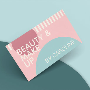 Dusty Rose Blush Pink Mint Teal Green Art Pattern Business Card