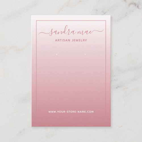 Dusty Rose Blush Pink Ombre Jewelry Display Card