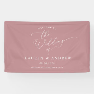 Dusty Rose Blush Pink Welcome to Our Wedding  Banner