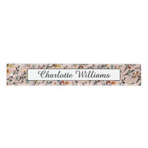 Dusty Rose Boho Floral Watercolor Custom 12 inch Ruler