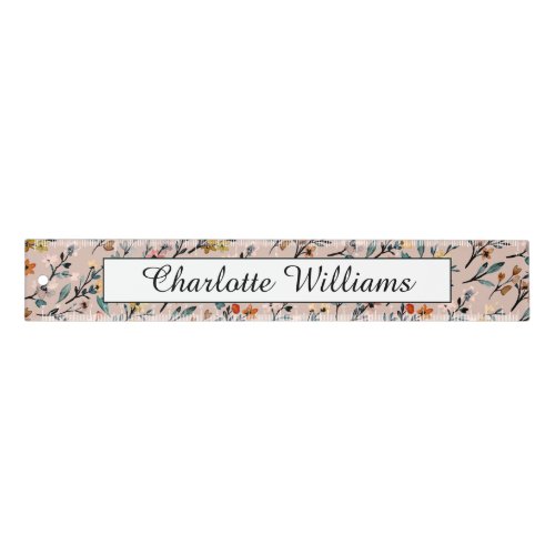 Dusty Rose Boho Floral Watercolor Custom 12 inch Ruler