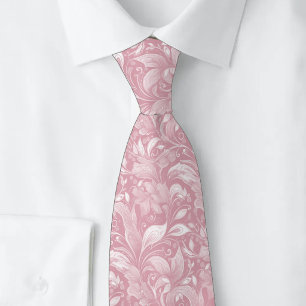 Dusty Rose Botanical Batik Neck Tie
