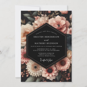 Dusty Rose Botanical Romance Wedding Invitation