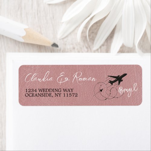 Dusty Rose Brazil Passport Label