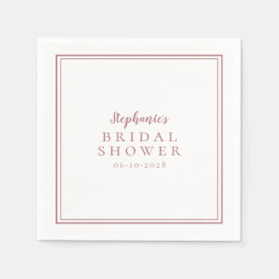 Dusty Rose Bridal Shower Wedding Simple Modern Napkins