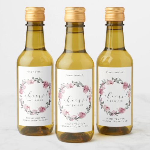 Dusty Rose Bridal Shower Wedding Wine Label