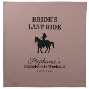 Dusty Rose Bride's Last Ride Bachelorette Weekend Cloth Napkin