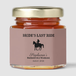 Dusty Rose Bride's Last Ride Bachelorette Weekend Honey Jar Favors