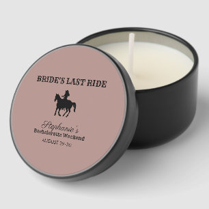 Dusty Rose Bride's Last Ride Bachelorette Weekend Mini Candle Favors