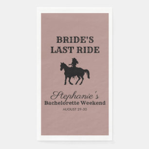 Dusty Rose Bride's Last Ride Bachelorette Weekend Paper Guest Towels