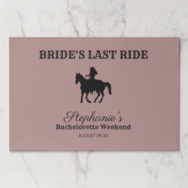 Dusty Rose Bride's Last Ride Bachelorette Weekend  Paper Pad (Front)
