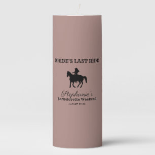 Dusty Rose Bride's Last Ride Bachelorette Weekend Pillar Candle