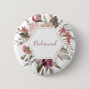 Dusty Rose Bridesmaid Button