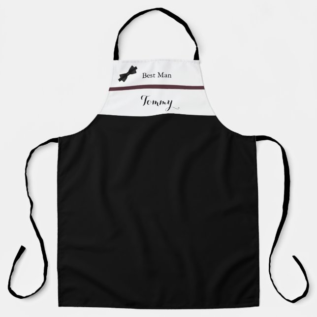 Dusty Rose Burgundy Best Man Wedding Apron (Front)