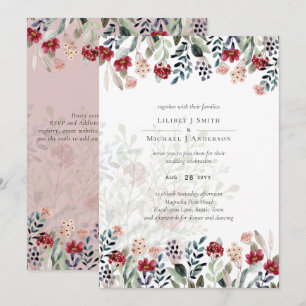 Dusty Rose Burgundy Floral Wedding