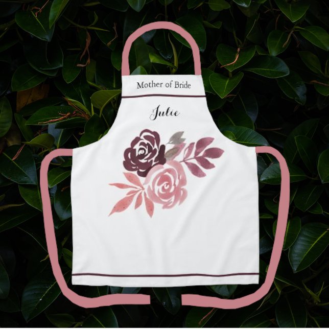 Dusty Rose Burgundy Mother of Bride Apron (Creator Uploaded)