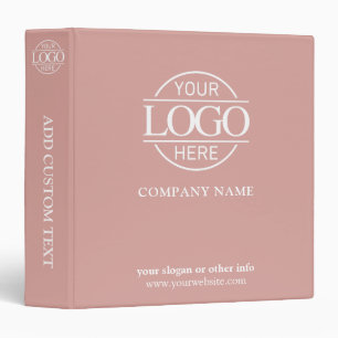 Dusty Rose Business Corporate Records Custom Logo 3 Ring Binder