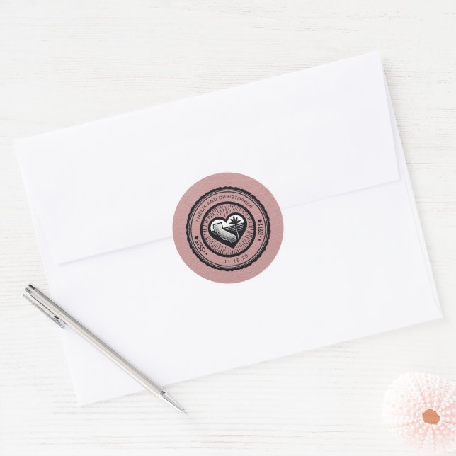 Dusty Rose California Passport Classic Round Sticker (Envelope)