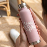 Dusty Rose Calligraphy Bride Tribe Bachelorette Water Bottle<br><div class="desc">This simple elegant dusty rose water bottle with custom name can make a perfect bachelorette gift! Personalize it easily with your name. You can also change background color,  just click on "Edit using design tool".</div>