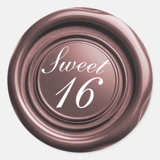 Dusty Rose Candle Wax Seal Drip Sweet 16 Wedding (Front)