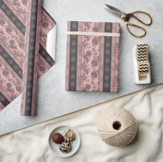 Dusty Rose & Charcoal Black Wrapping Paper