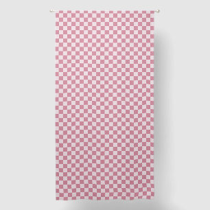 Dusty rose checkerboard pattern blackout curtains