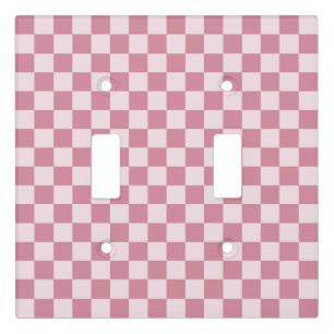 Dusty rose checkerboard pattern light switch cover