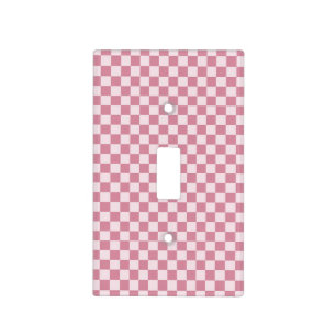 Dusty rose checkerboard pattern light switch cover