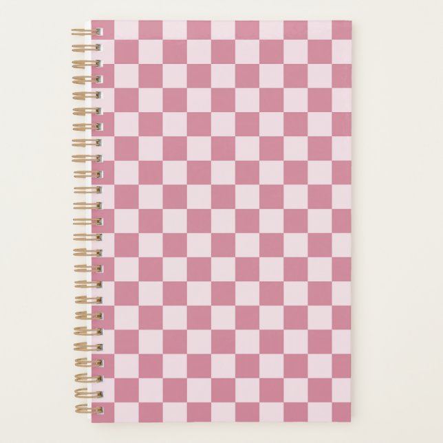 Dusty rose checkerboard pattern planner (Front)