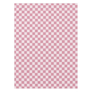 Dusty rose checkerboard pattern tablecloth