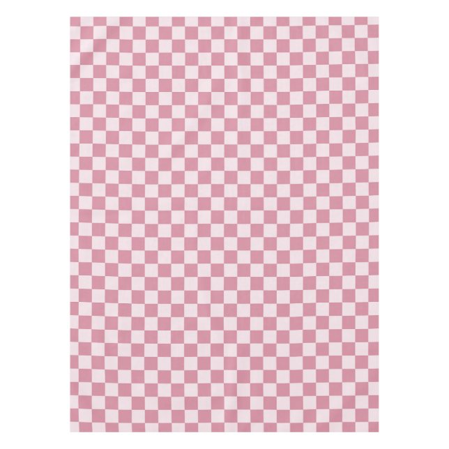 Dusty rose checkerboard pattern tablecloth (Front)