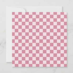 Dusty rose checkerboard pattern thank you card