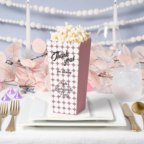 Dusty Rose Circle Pattern Bachelorette Party Favor Boxes