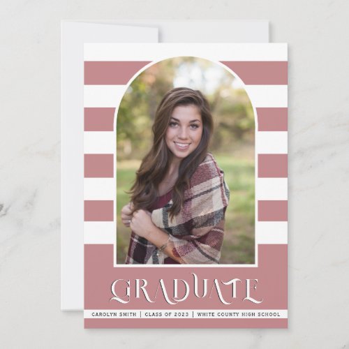 Dusty rose Class of 2023 arch photo graduation Announcement