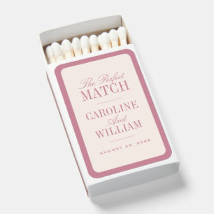 Dusty Rose Classic Elegant Wedding Favor Matchboxes