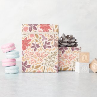 Dusty Rose Clover Garden Print Wrapping Paper