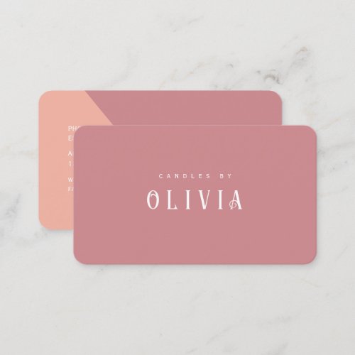 Dusty Rose Color Block _ elegant cute  Business Card