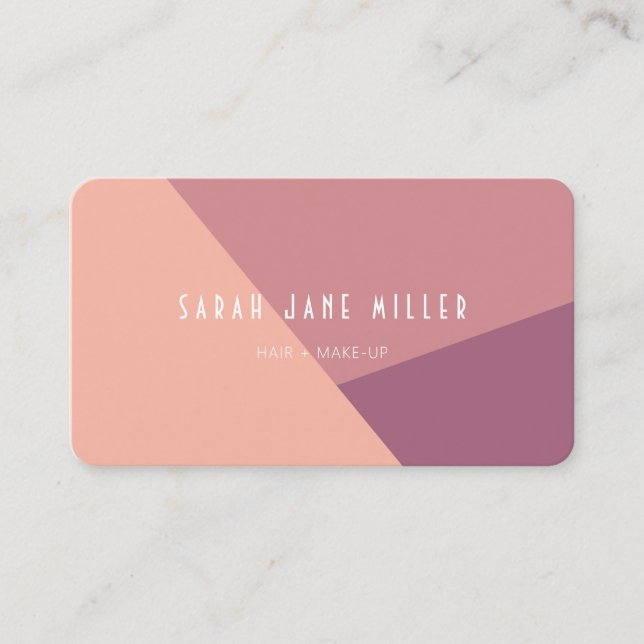 Dusty Rose Color Block - modern  Business Card (Front)